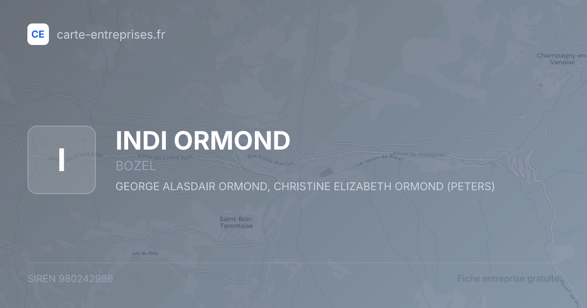 INDI ORMOND — 980242986 — fiche entreprise