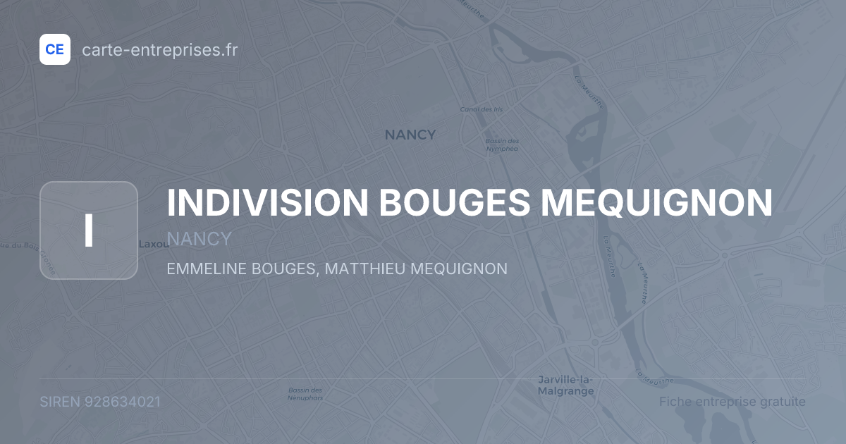INDIVISION BOUGES MEQUIGNON — 928634021 — fiche entreprise