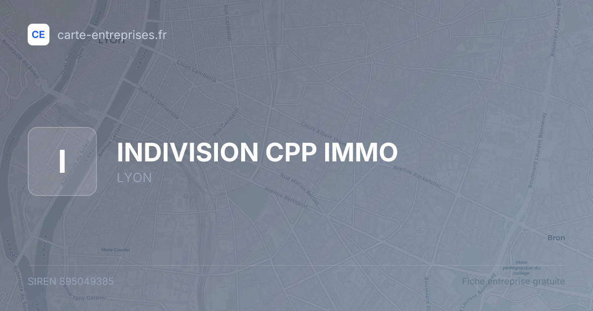 INDIVISION CPP IMMO — 895049385 — fiche entreprise