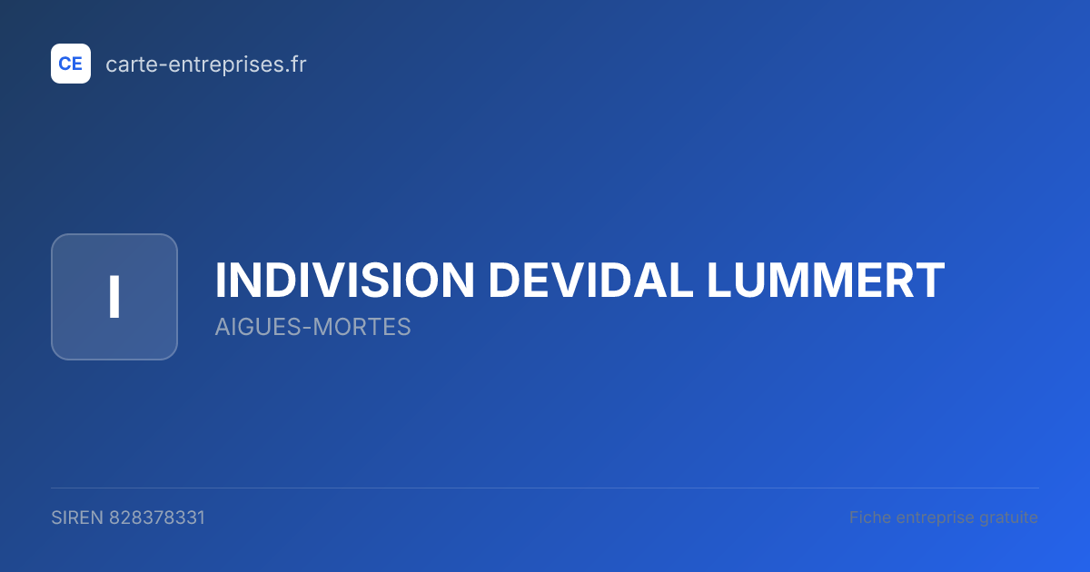 INDIVISION DEVIDAL LUMMERT — 828378331 — fiche entreprise
