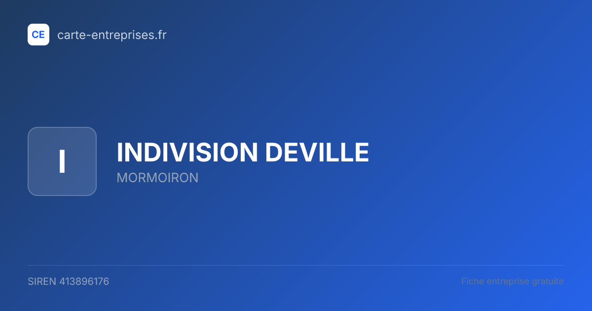 INDIVISION DEVILLE — 413896176 — fiche entreprise