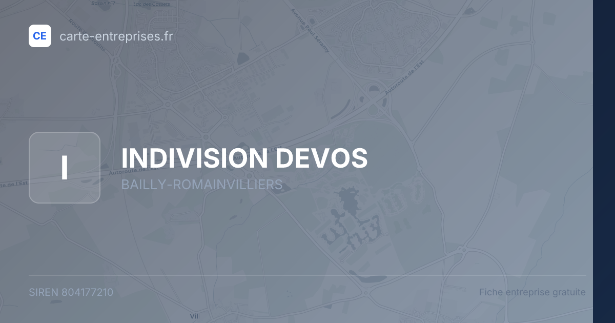 INDIVISION DEVOS — 804177210 — fiche entreprise
