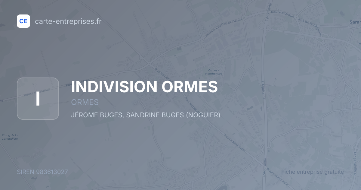 INDIVISION ORMES — 983613027 — fiche entreprise