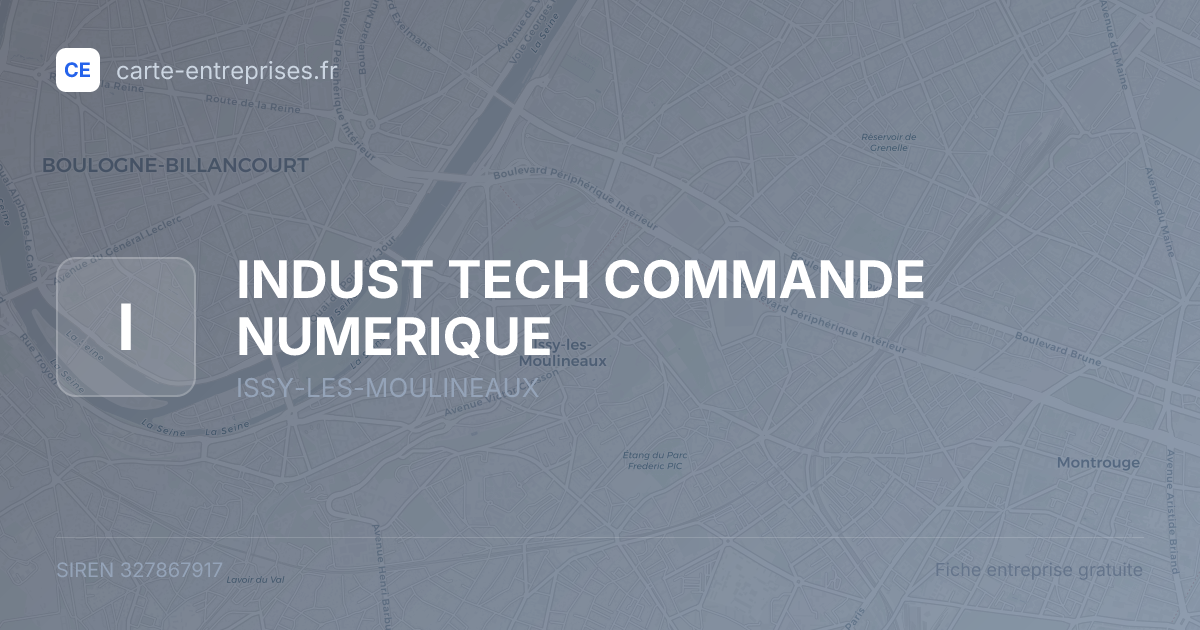 INDUST TECH COMMANDE NUMERIQUE — 327867917 — fiche entreprise
