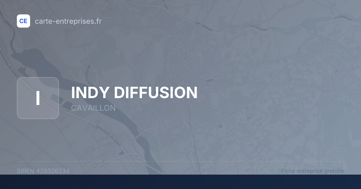 INDY DIFFUSION — 429326234 — fiche entreprise