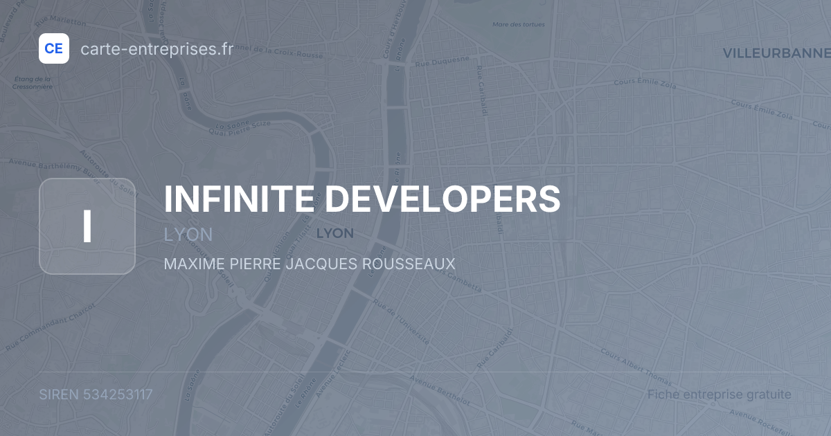 INFINITE DEVELOPERS — 534253117 — fiche entreprise