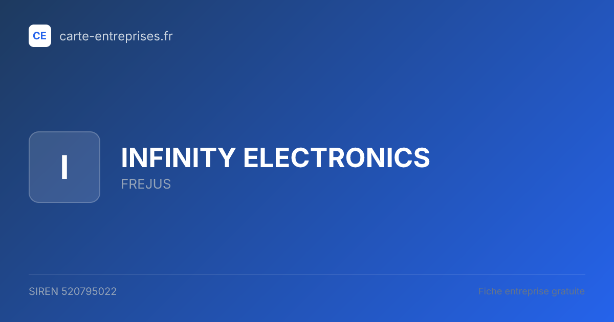 INFINITY ELECTRONICS — 520795022 — fiche entreprise