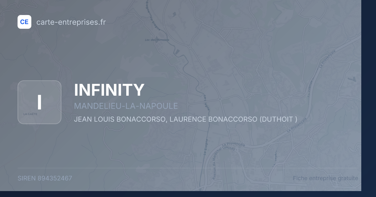 INFINITY — 894352467 — fiche entreprise