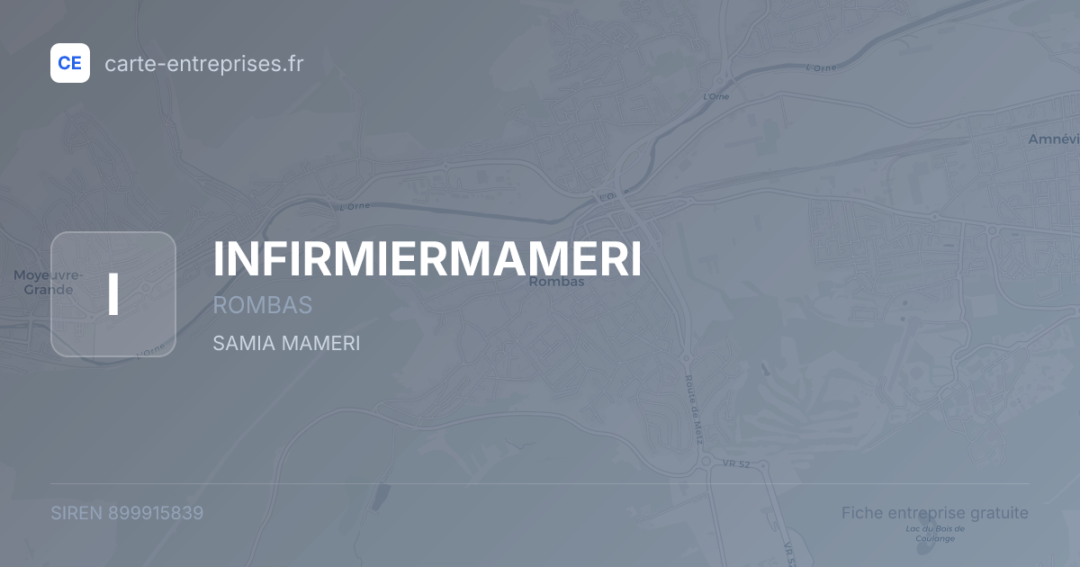INFIRMIERMAMERI — 899915839 — fiche entreprise