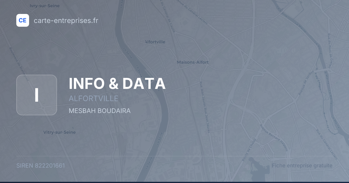 INFO & DATA — 822201661 — fiche entreprise