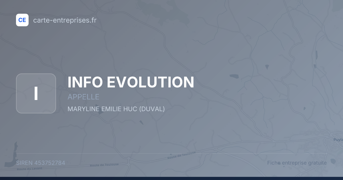 INFO EVOLUTION — 453752784 — fiche entreprise
