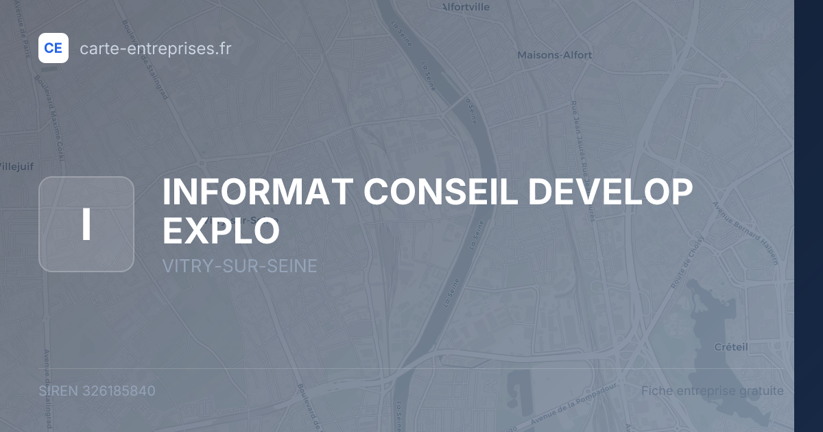 INFORMAT CONSEIL DEVELOP EXPLO — 326185840 — fiche entreprise