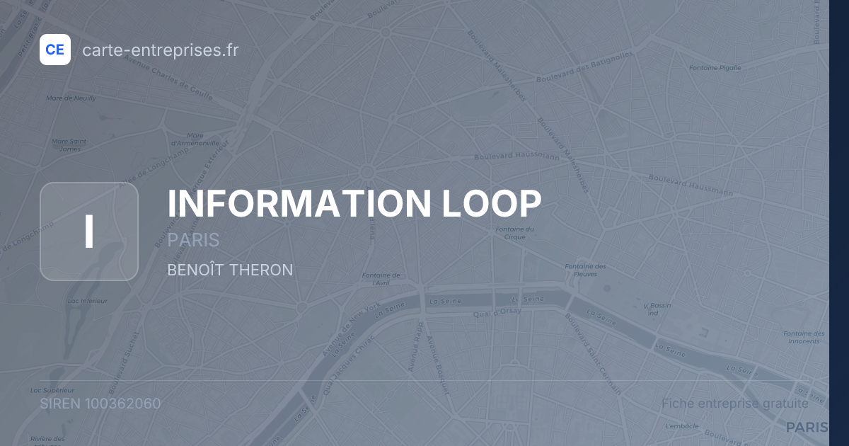 INFORMATION LOOP — 100362060 — fiche entreprise