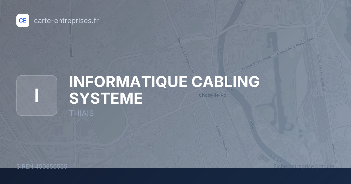 INFORMATIQUE CABLING SYSTEME — 450850565 — fiche entreprise