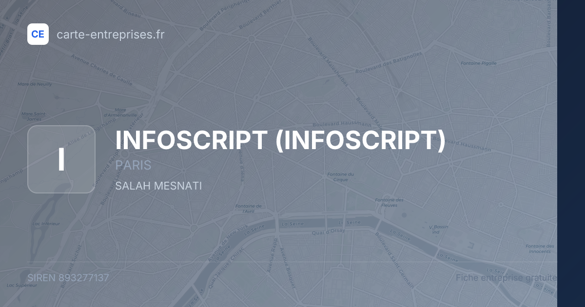 INFOSCRIPT — 893277137 — fiche entreprise