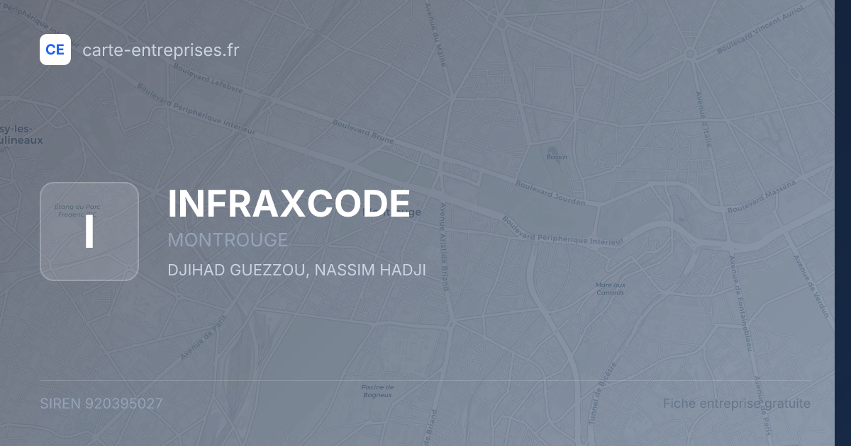 INFRAXCODE — 920395027 — fiche entreprise