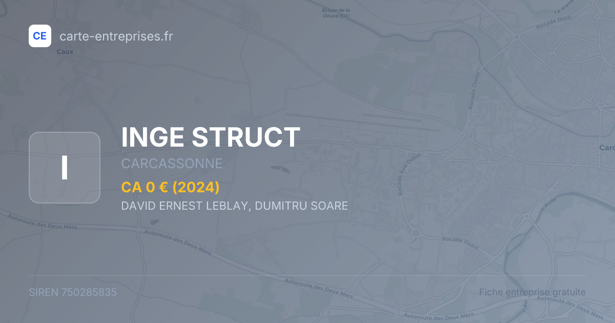 INGE STRUCT — 750285835 — fiche entreprise