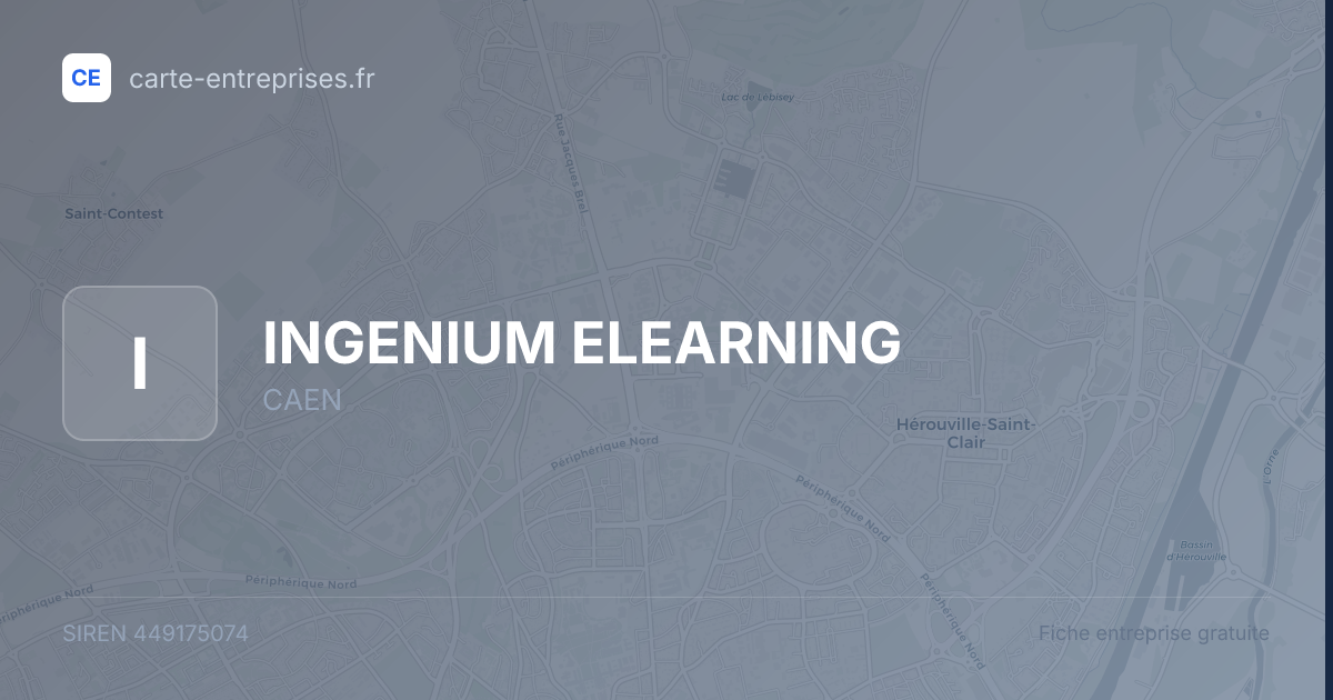 INGENIUM ELEARNING — 449175074 — fiche entreprise