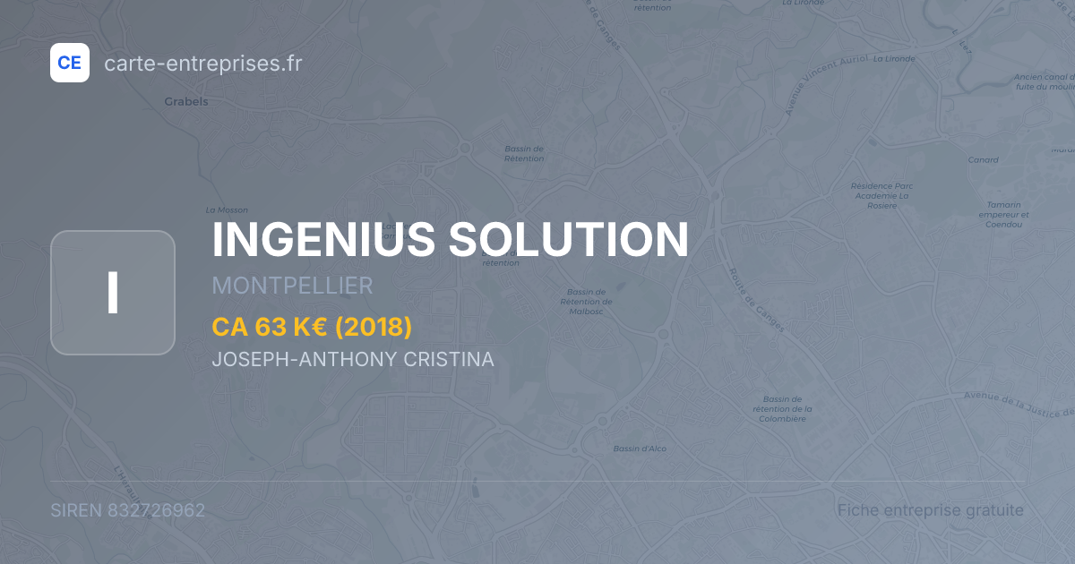 INGENIUS SOLUTION — 832726962 — fiche entreprise