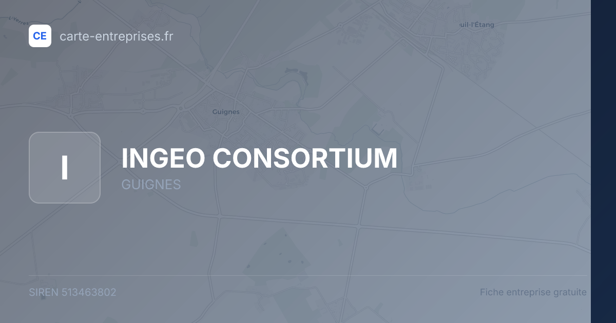 INGEO CONSORTIUM — 513463802 — fiche entreprise