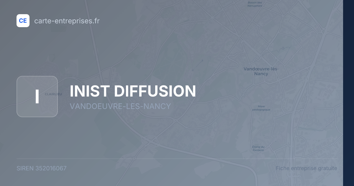 INIST DIFFUSION — 352016067 — fiche entreprise