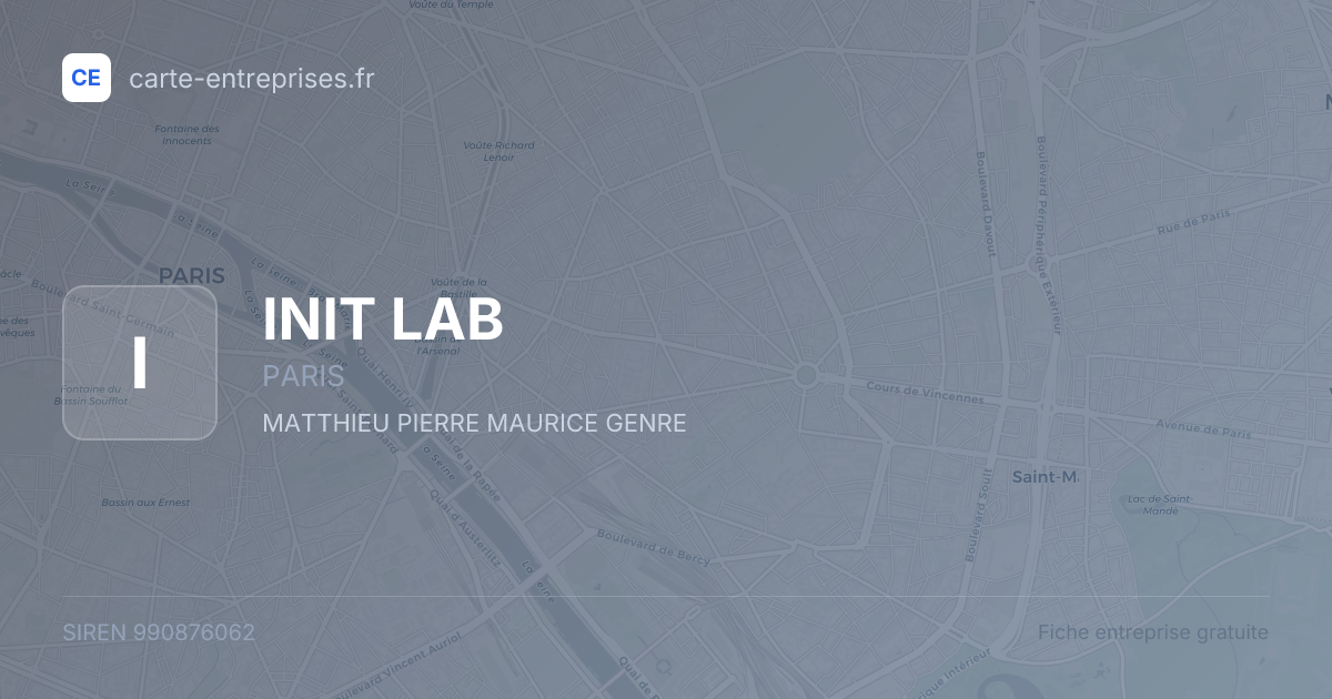 INIT LAB — 990876062 — fiche entreprise