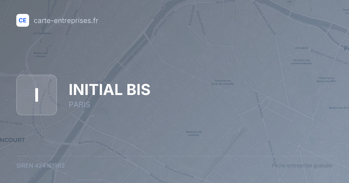 INITIAL BIS — 424161982 — fiche entreprise
