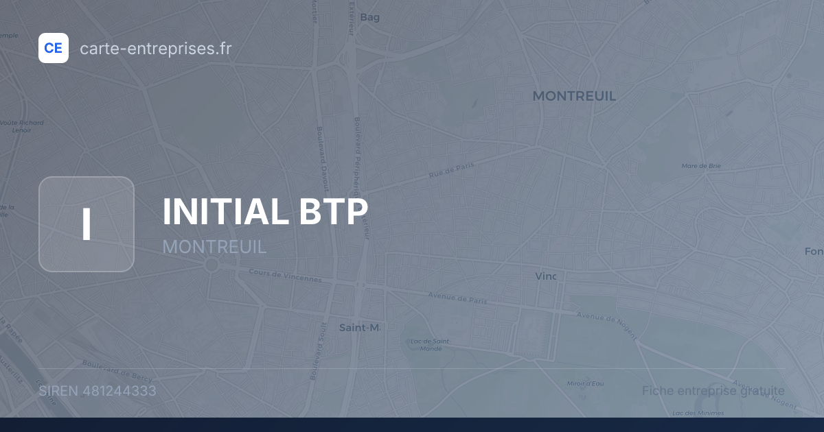 INITIAL BTP — 481244333 — fiche entreprise