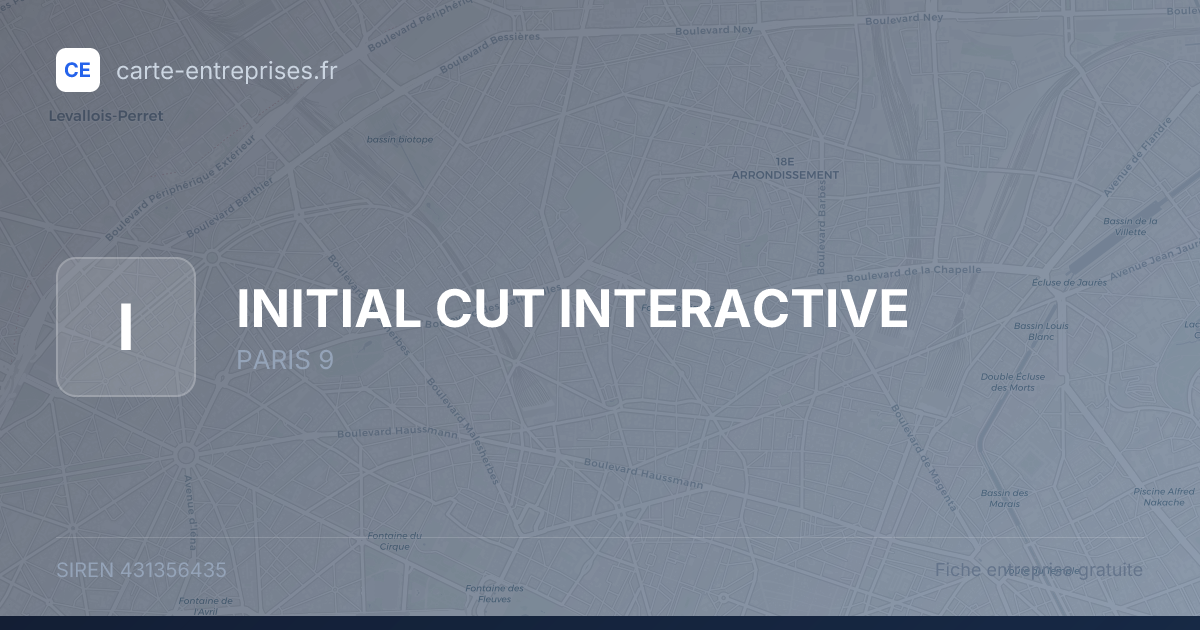 INITIAL CUT INTERACTIVE — 431356435 — fiche entreprise