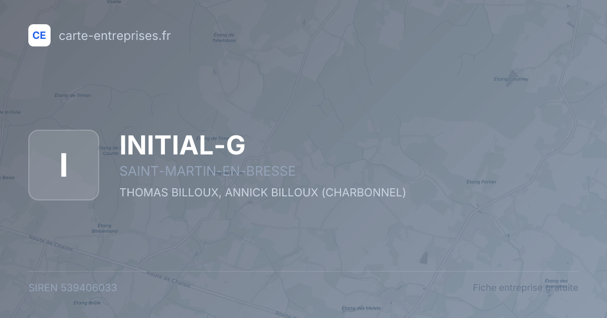 INITIAL-G — 539406033 — fiche entreprise