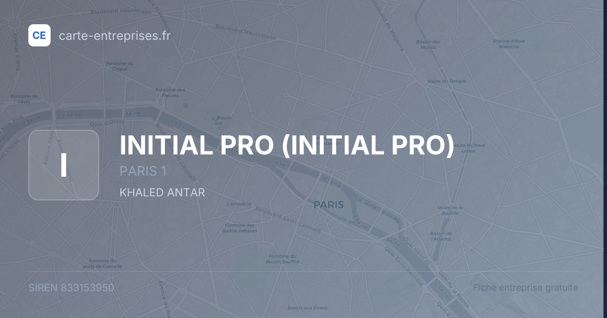 INITIAL PRO — 833153950 — fiche entreprise