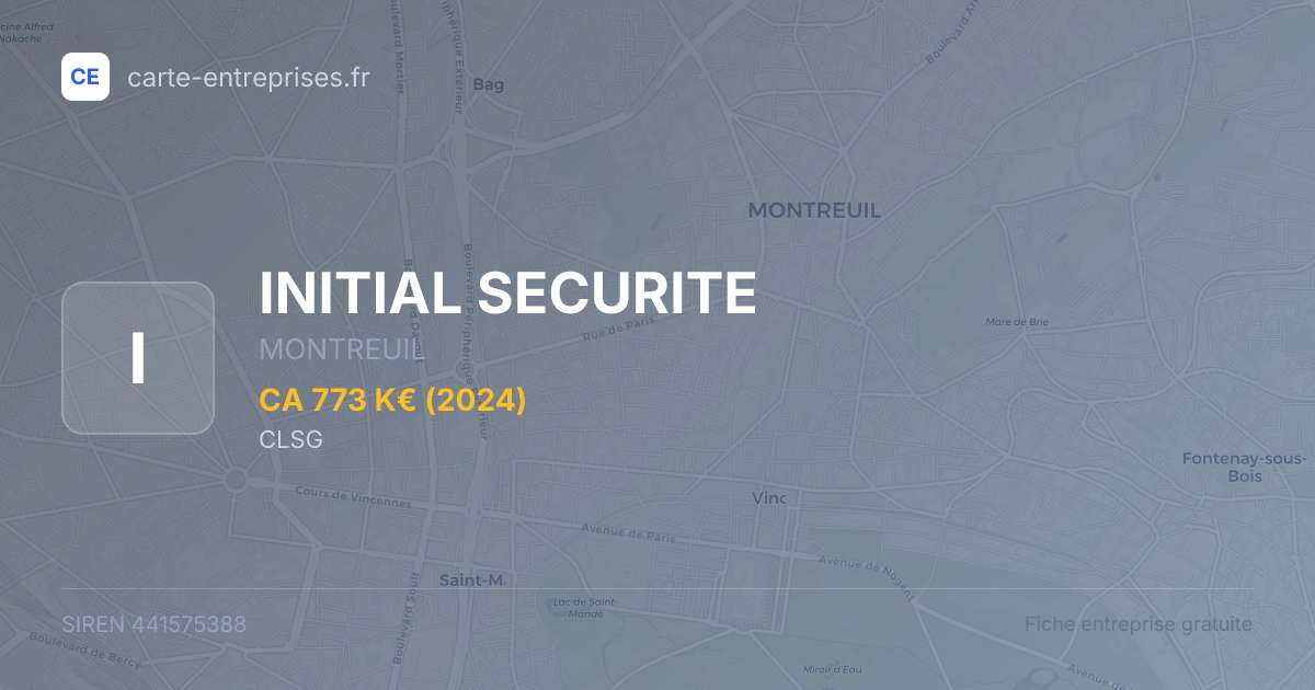 INITIAL SECURITE — 441575388 — fiche entreprise
