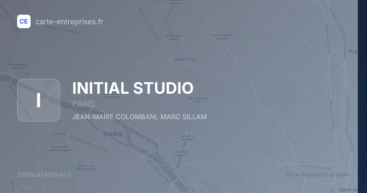 INITIAL STUDIO — 854066404 — fiche entreprise