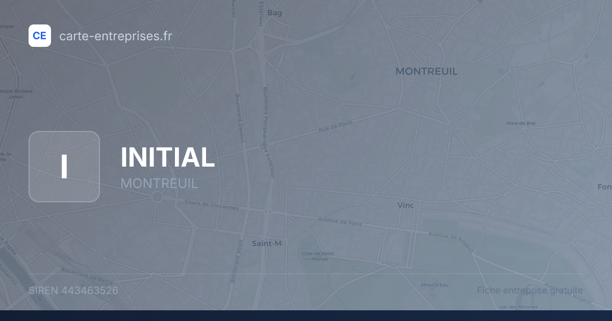 INITIAL — 443463526 — fiche entreprise