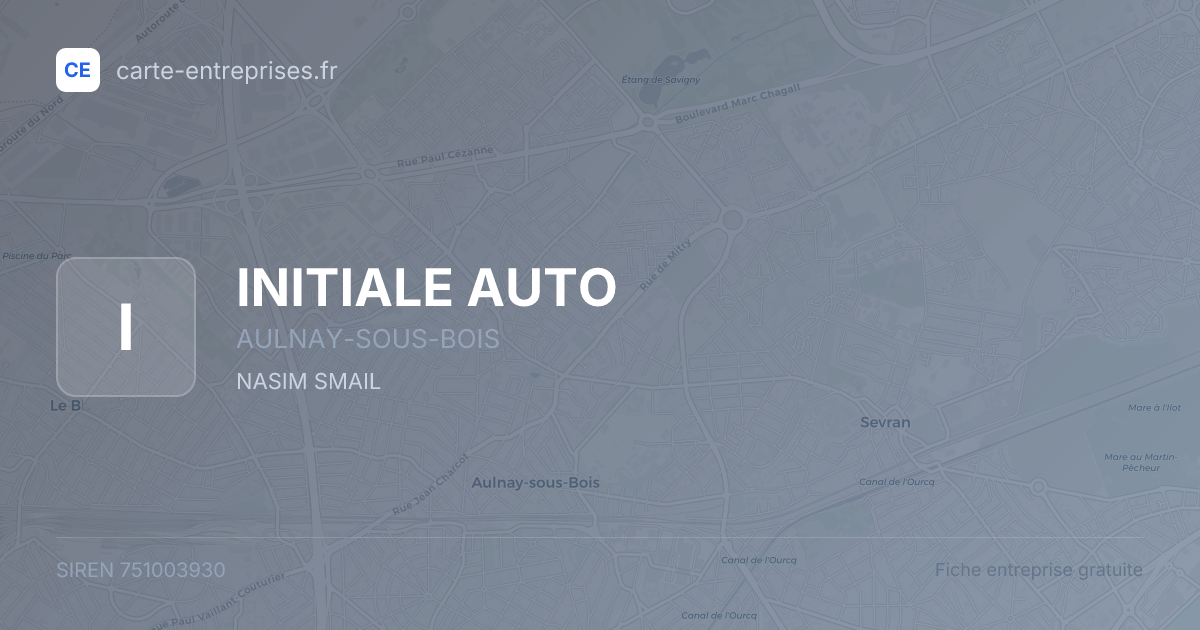 INITIALE AUTO — 751003930 — fiche entreprise