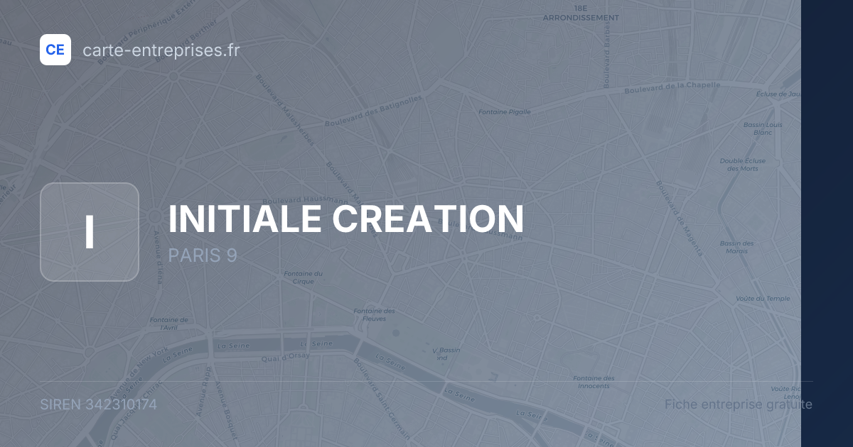 INITIALE CREATION — 342310174 — fiche entreprise