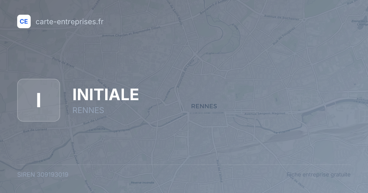 INITIALE — 309193019 — fiche entreprise