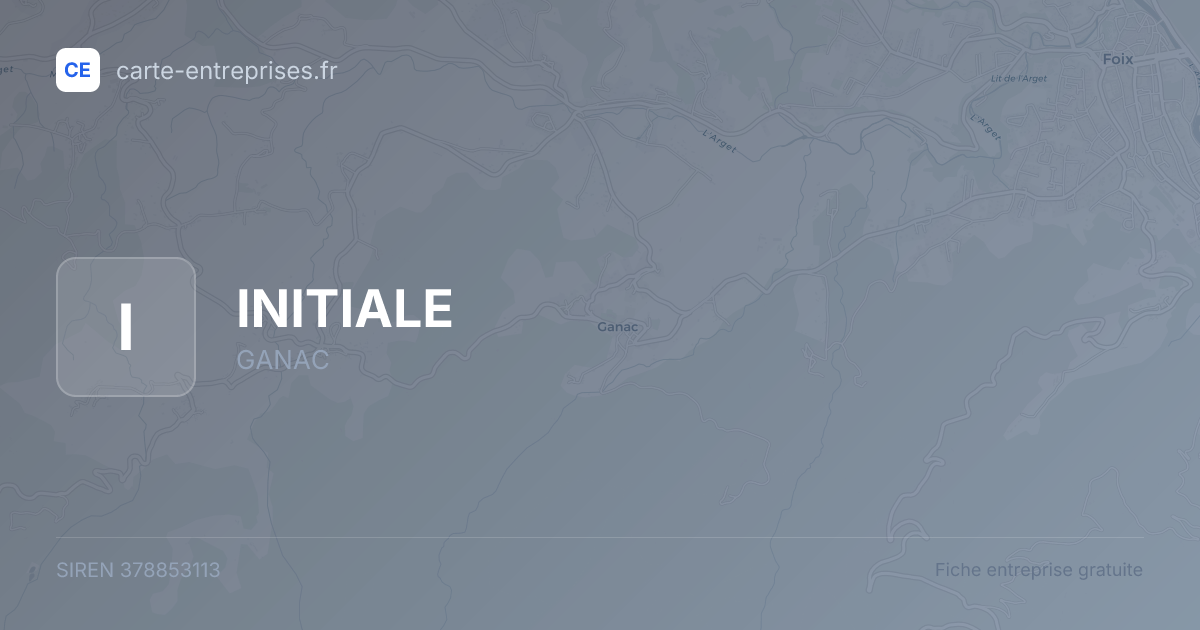 INITIALE — 378853113 — fiche entreprise
