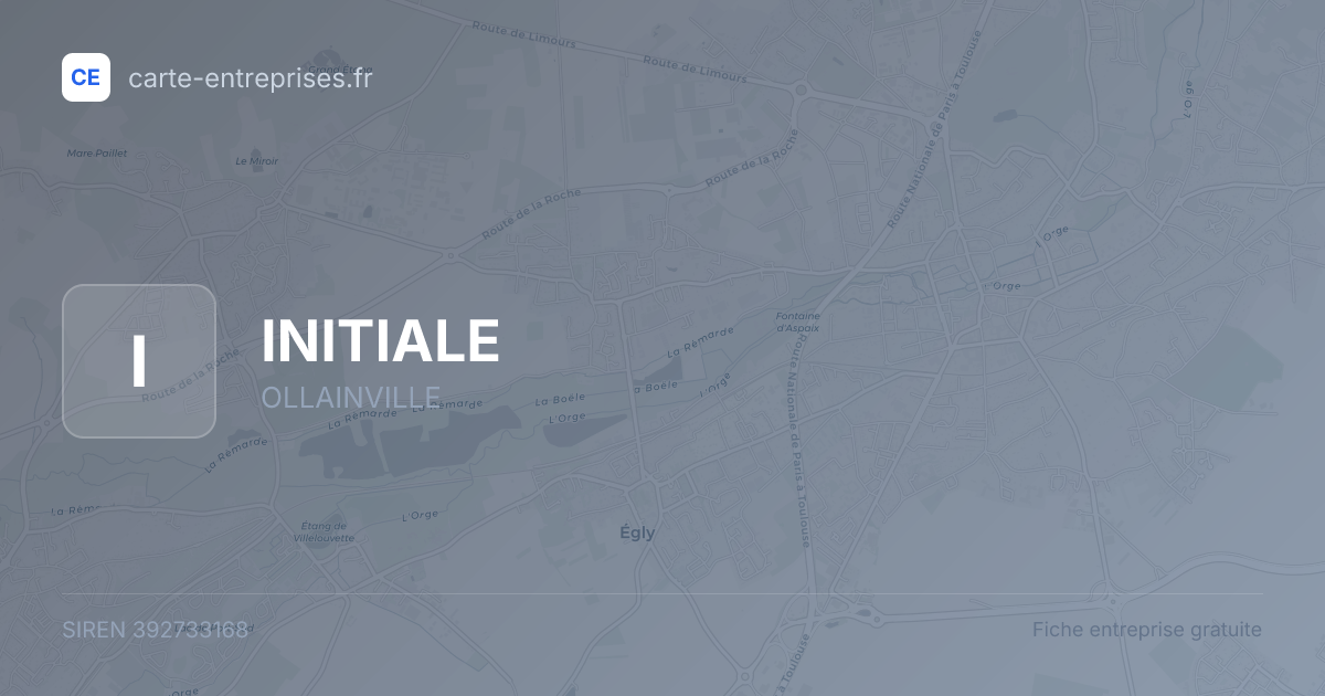 INITIALE — 392733168 — fiche entreprise
