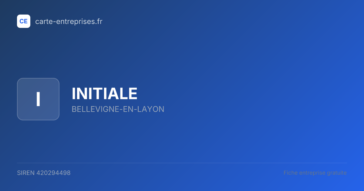 INITIALE — 420294498 — fiche entreprise