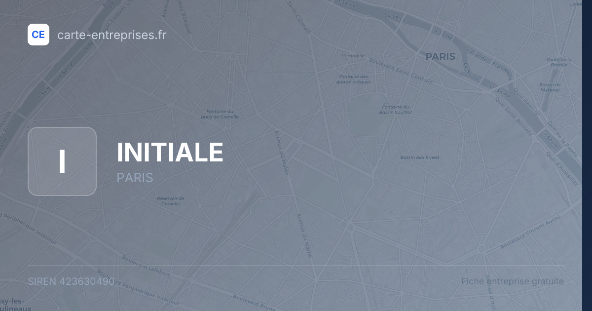 INITIALE — 423630490 — fiche entreprise