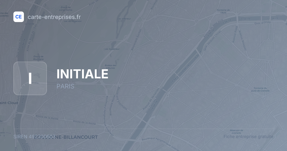 INITIALE — 492300603 — fiche entreprise