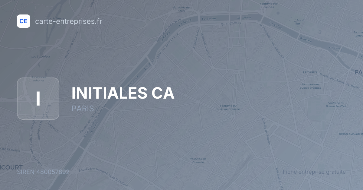 INITIALES CA — 480057892 — fiche entreprise