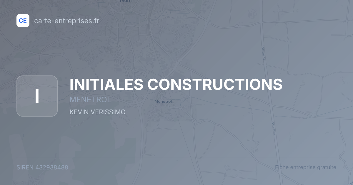 INITIALES CONSTRUCTIONS — 432938488 — fiche entreprise