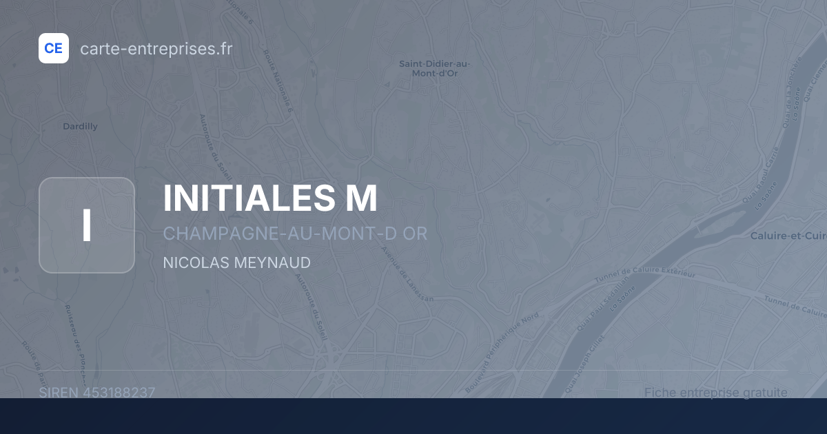 INITIALES M — 453188237 — fiche entreprise