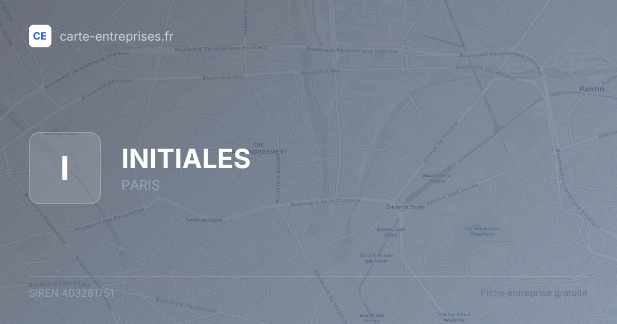 INITIALES — 403281751 — fiche entreprise