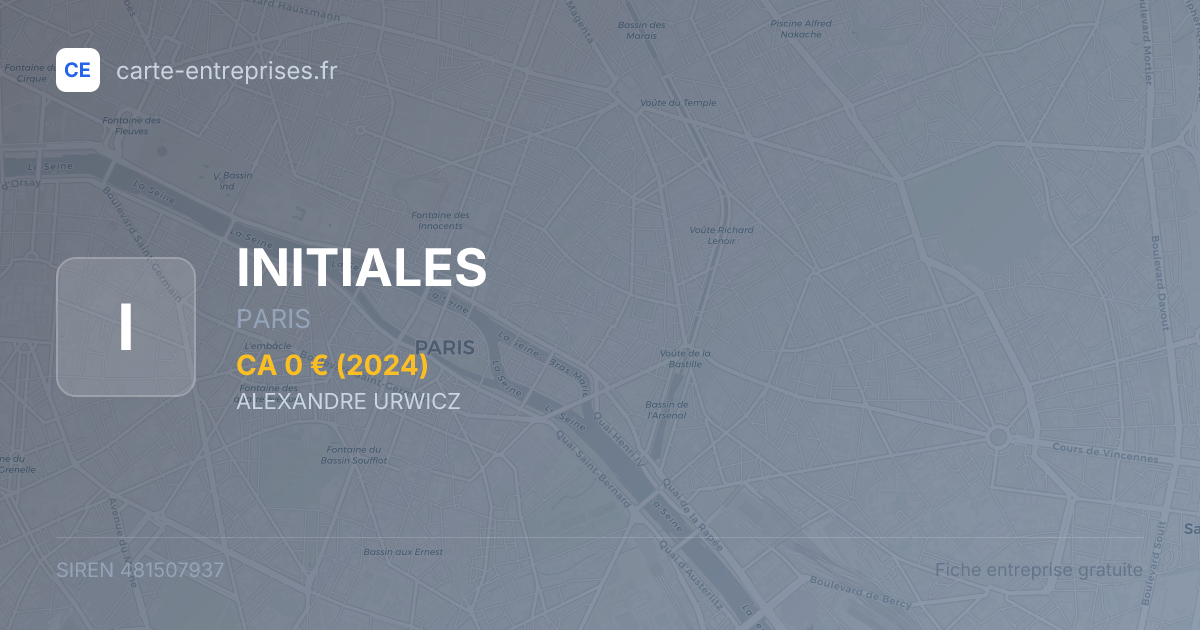INITIALES — 481507937 — fiche entreprise