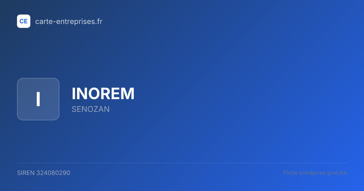 INOREM — 324080290 — fiche entreprise