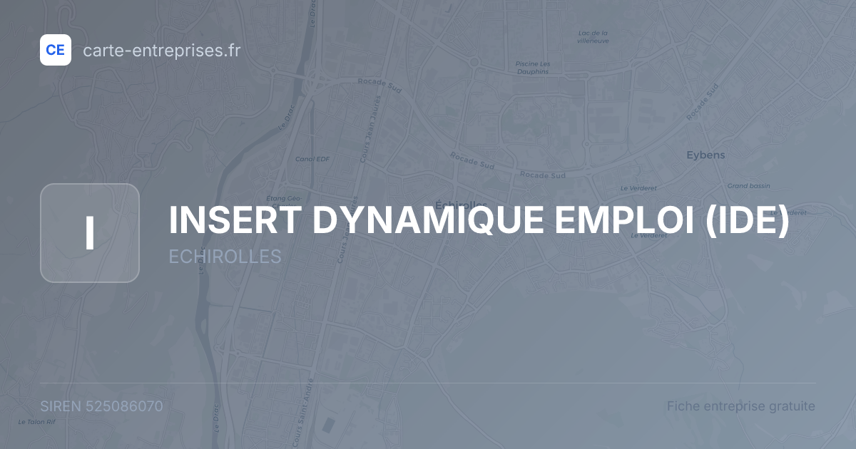 INSERT DYNAMIQUE EMPLOI (IDE) — 525086070 — fiche entreprise