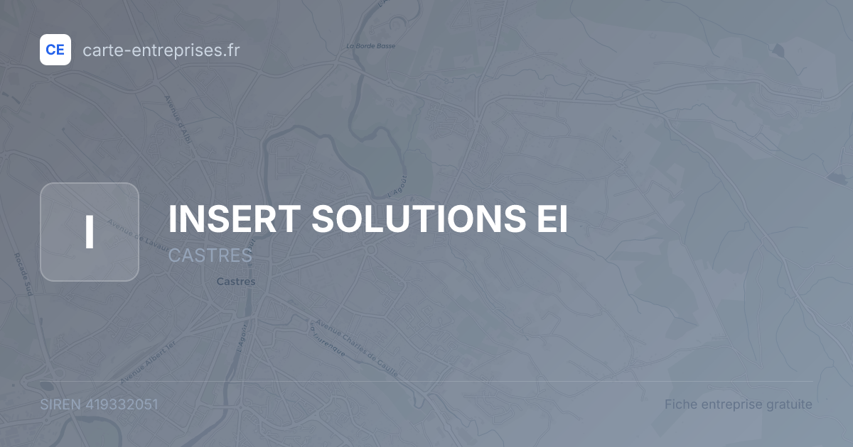 INSERT SOLUTIONS EI — 419332051 — fiche entreprise